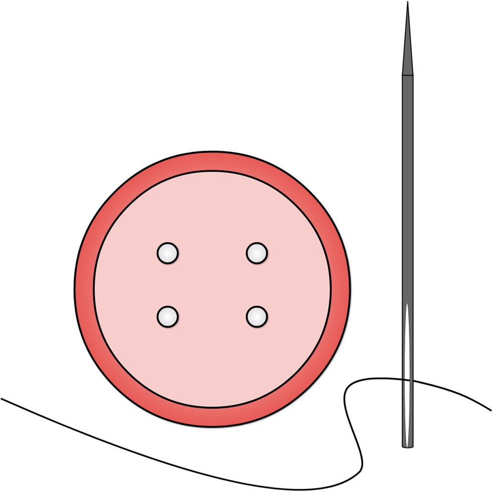 Button Needle Sewing - Circle (1009x1024), Png Download