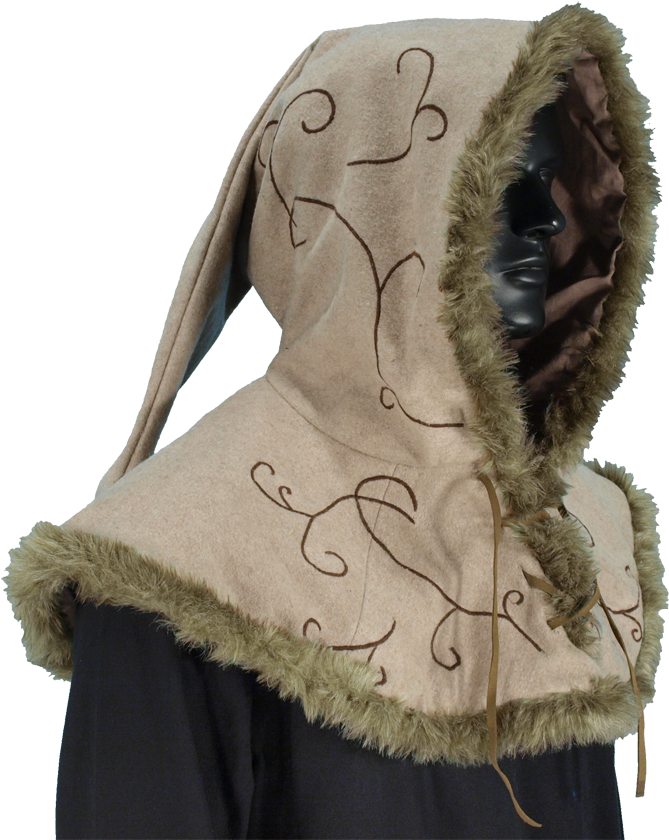 Embroidered Hood With Fur - Embroidered Hood (848x848), Png Download