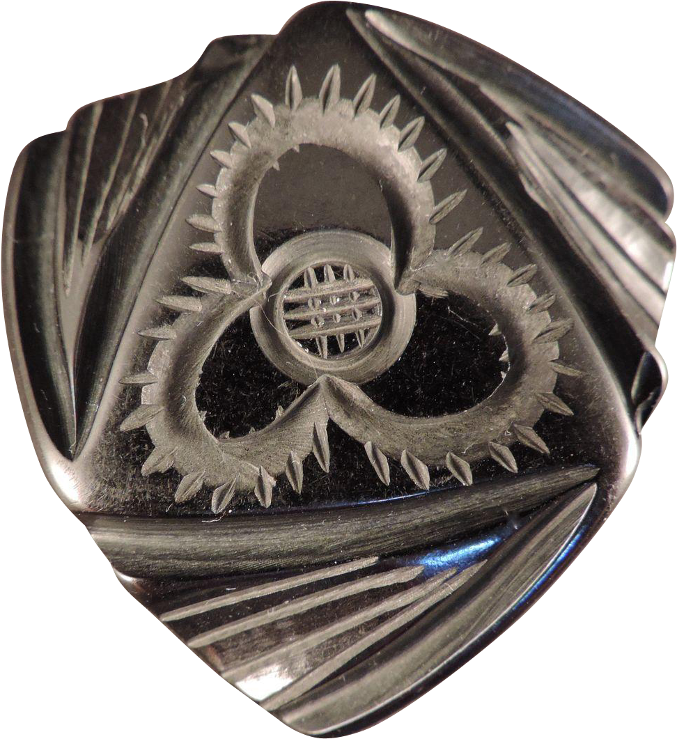 Extra Large Deep Carved Bakelite Button 1 Button, Vintage - Badge (1060x1060), Png Download