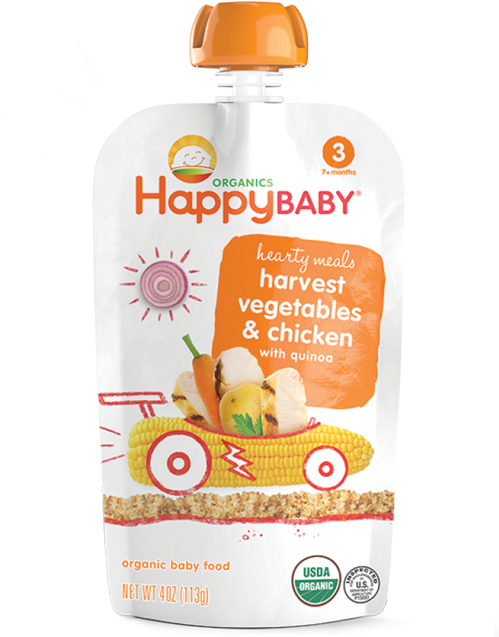 Happy Baby S3 Harvest Veg, Chicken & Quinoa 113g - Compotas Happy Baby (900x900), Png Download