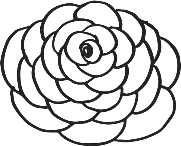 Rubber Stamp Leaf Stamps Stamptopia - Flower Outline Stamp (600x600), Png Download