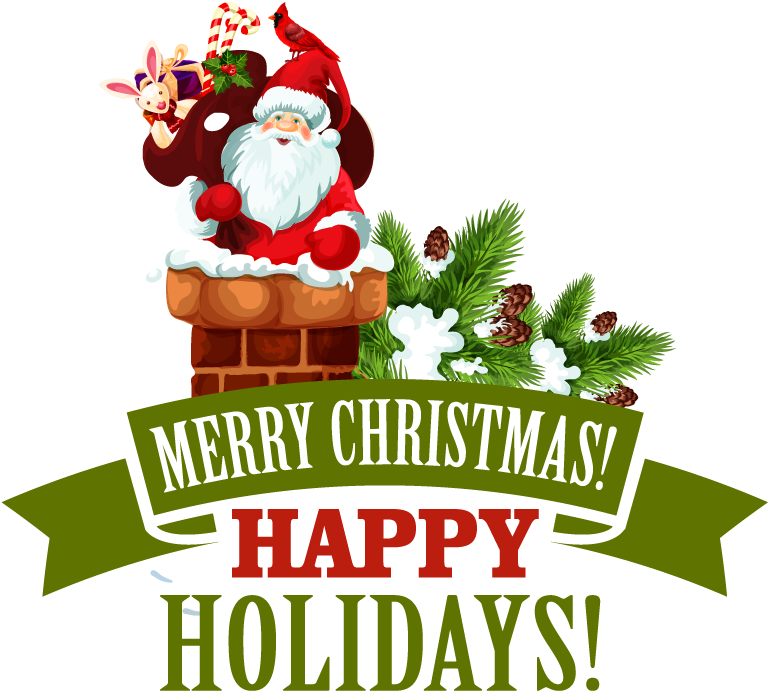 Merry Christmas And Happy Holidays Clipart (1024x768), Png Download