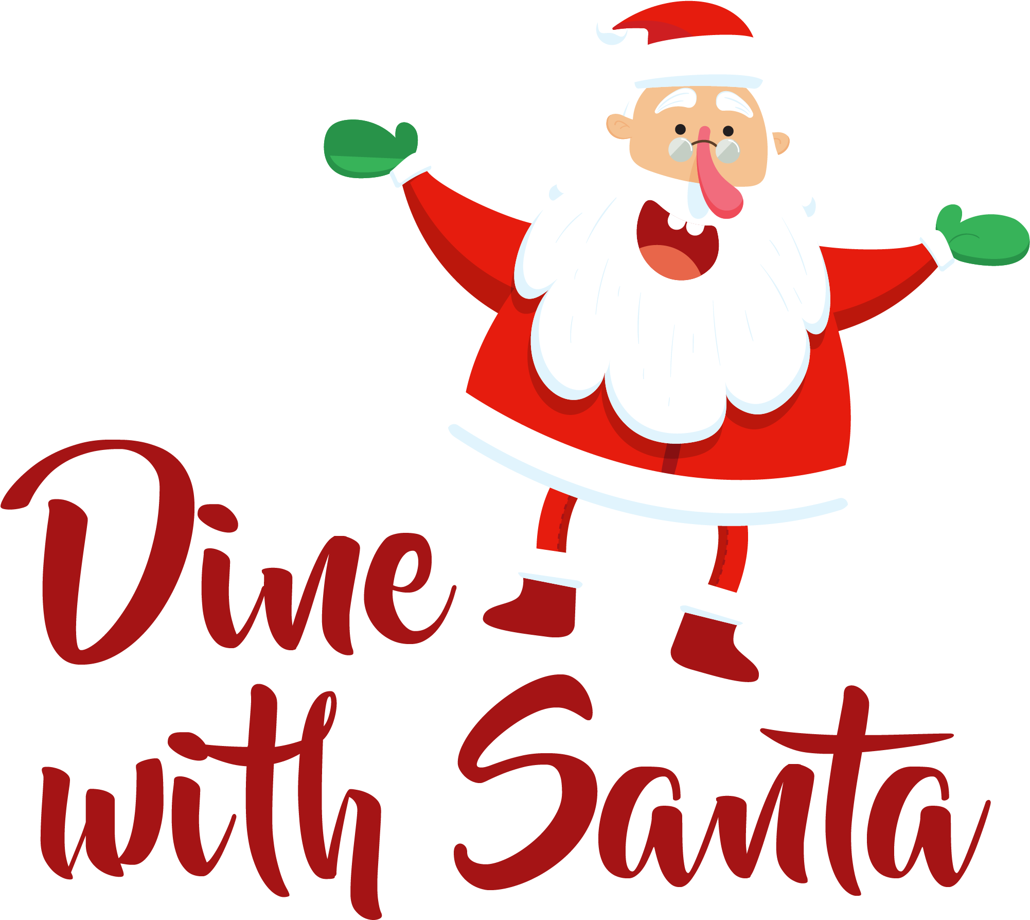 Dine With Santa Dec 16th - Feliz Santa Navidad (2001x1967), Png Download