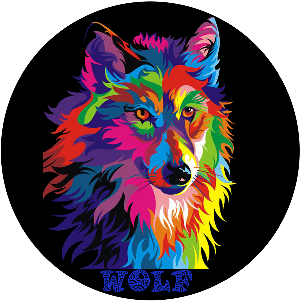 Color Wolf (1200x1200), Png Download