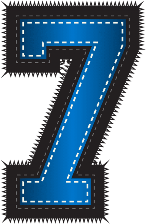 Free Png Blue Sport Style Number Seven Png Images Transparent - Sport Numbers Blue Png (480x739), Png Download