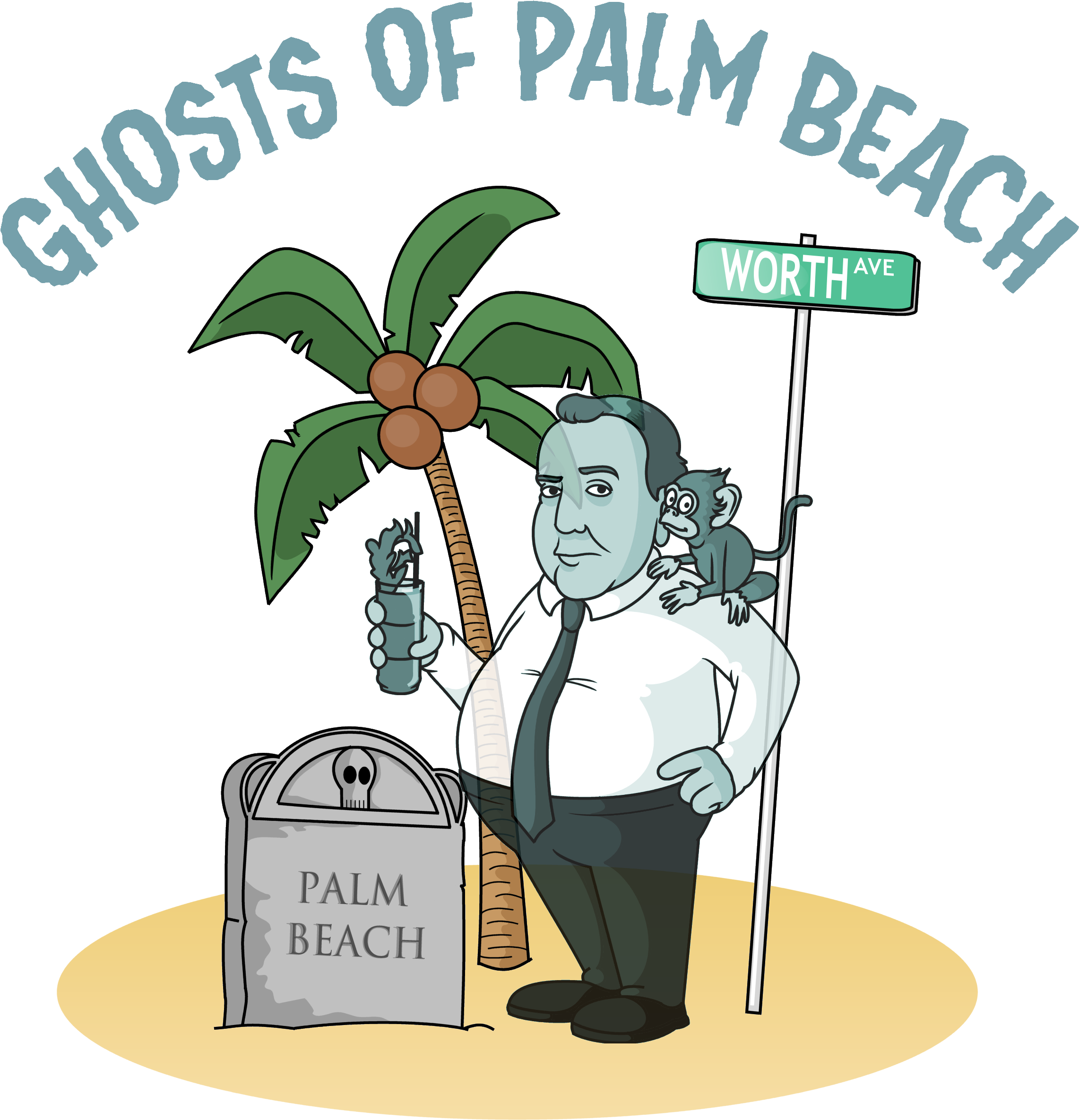 Blog 1a Lgo Of Ghosts Of Palm Beach - Illustration (2500x2500), Png Download