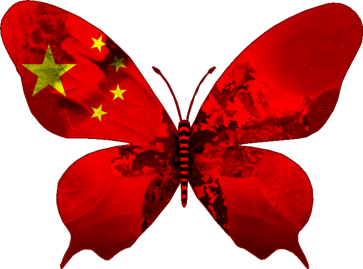 Honduras Flag With Butterflies (734x544), Png Download