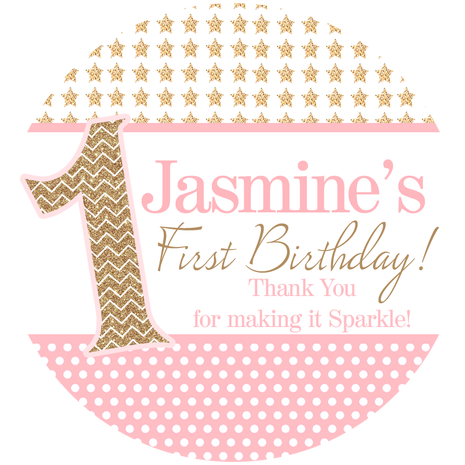 Twinkle Little Star First Birthday Girl Label - Twinkle Label Png (465x465), Png Download