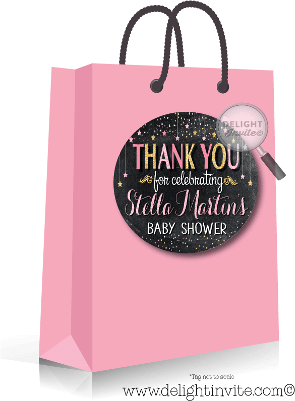 Twinkle Twinkle Little Star Baby Shower Sticker Tags - Paper Bag (613x822), Png Download