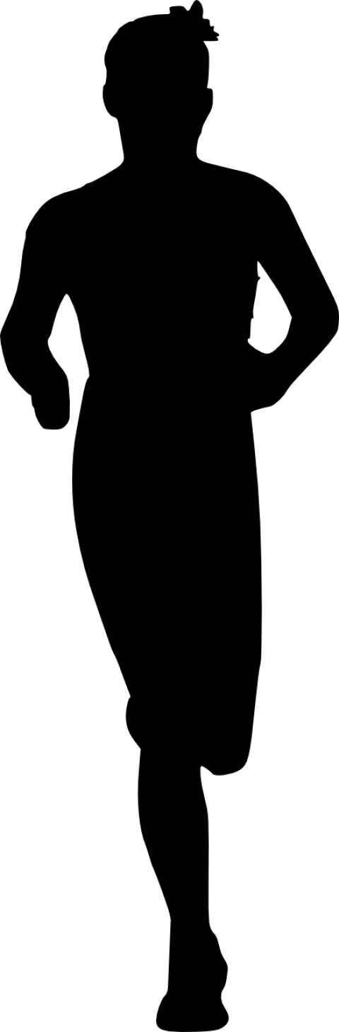 Free Png Man Running Silhouette Png Images Transparent - Black Silhouette Running Transparent Background (480x1458), Png Download