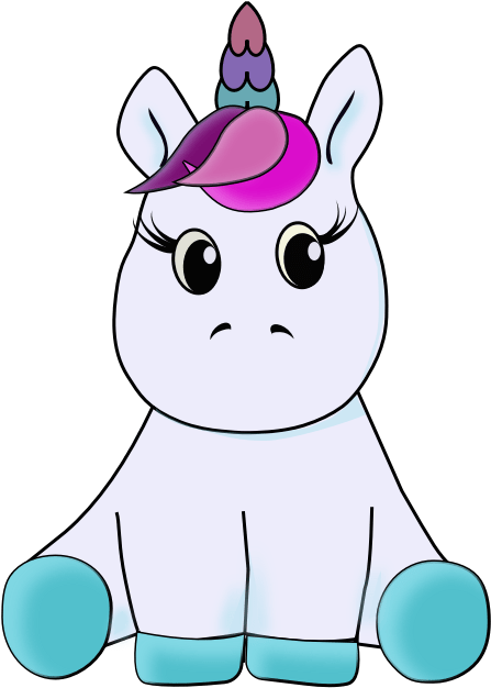Sparkles The Unicorn - Cartoon (640x640), Png Download