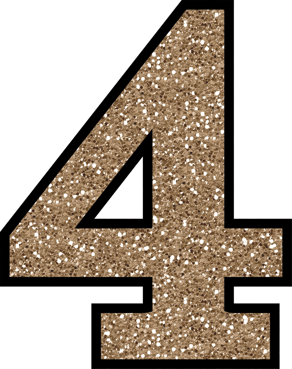4 glitter numbers gold glitter number 4 full size png download seekpng