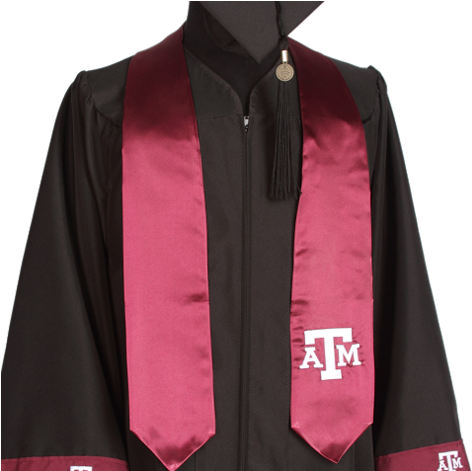 Graduation Stole - Texas A&m Cap And Gown (480x470), Png Download