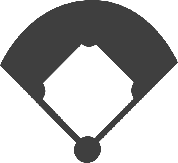 Baseball Clipart Baseball Base - Black And White Baseball Field Clipart (600x550), Png Download