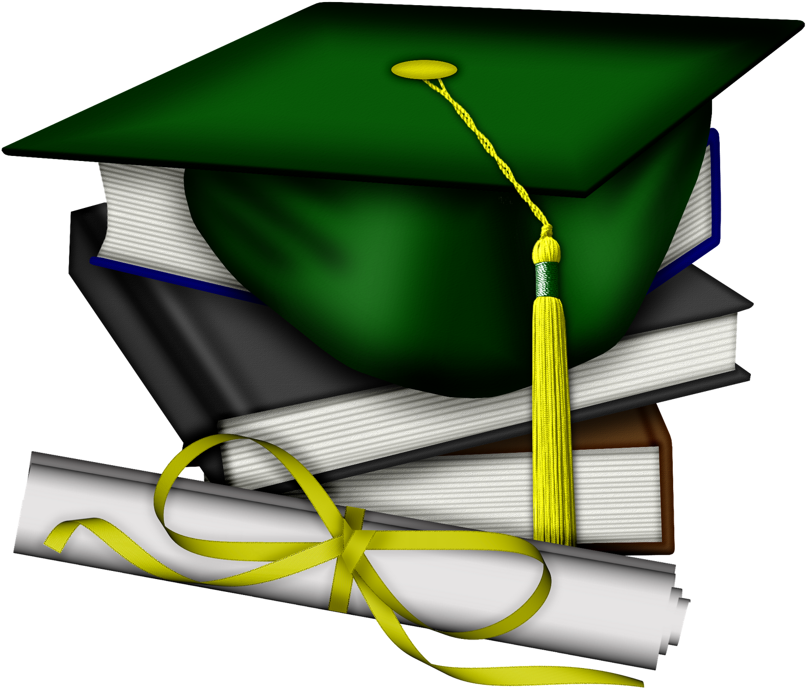 Story Image 1 - Green Graduation Cap And Diploma (698x600), Png Download