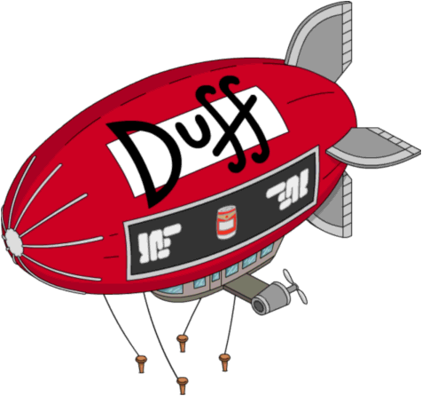 Tapped Out Duff Blimp - Zeppelin Duff Png (476x446), Png Download