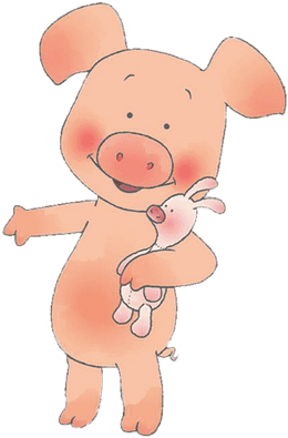 Wibbly Pig Holding Piglet - Wibbly Pig: Playtime Dvd (400x400), Png Download