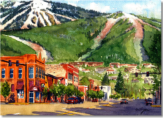 Original Traditional Watercolors By Gregory Effinger - Watercolor Painting (570x576), Png Download