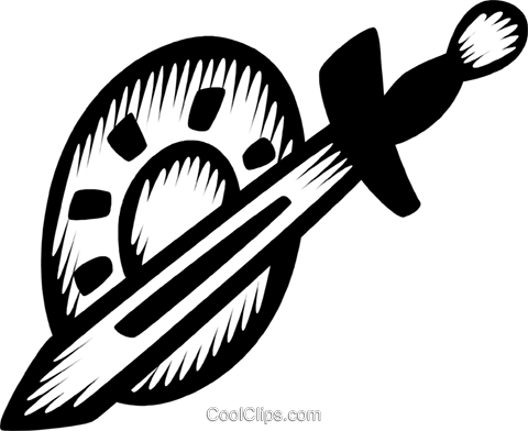 Sword And Shield - Spada E Scudo Png (480x392), Png Download