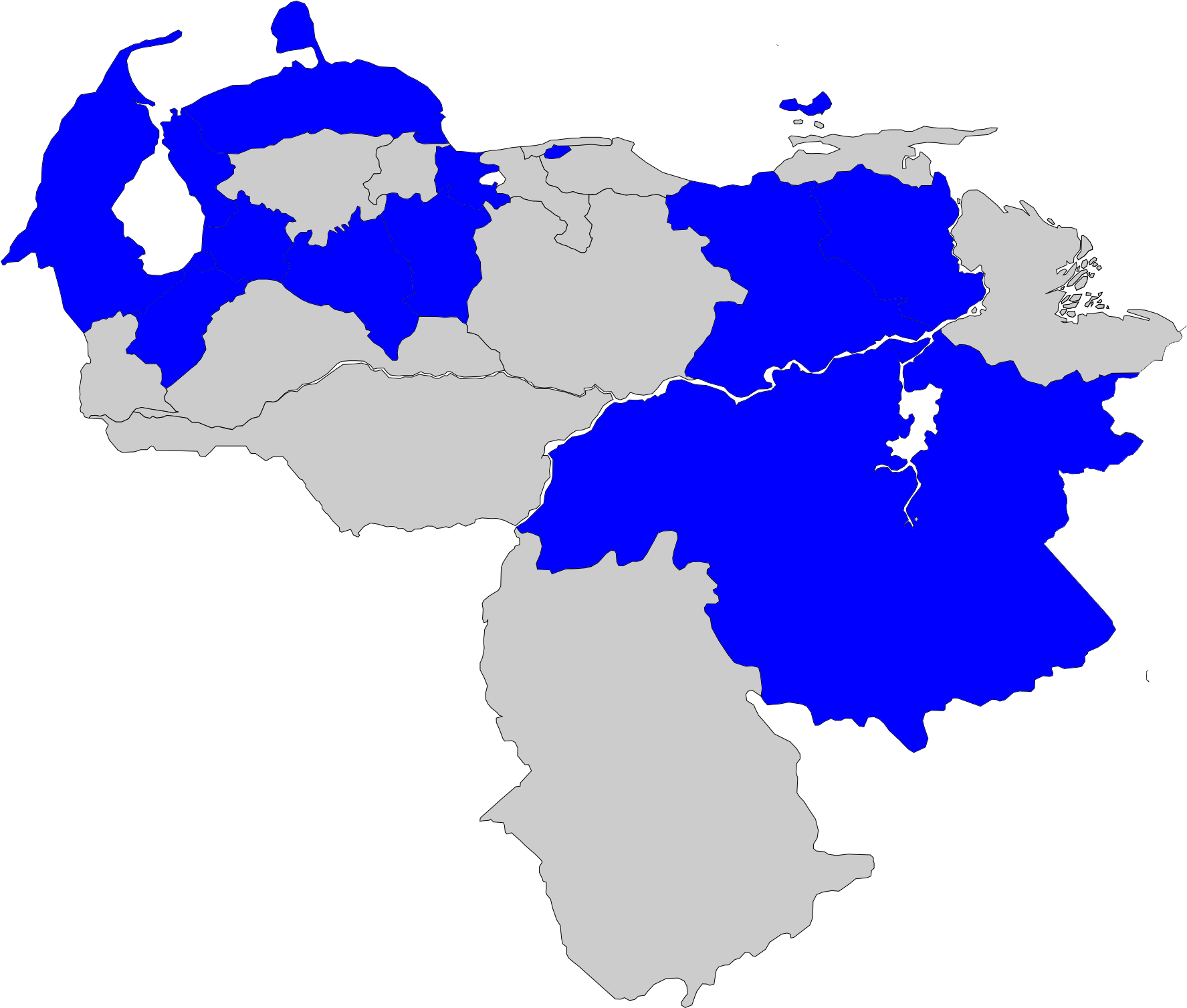 Estados De Venezuela En Primarias De La Mud 2015 - Venezuela Election Map 2018 (1788x1507), Png Download