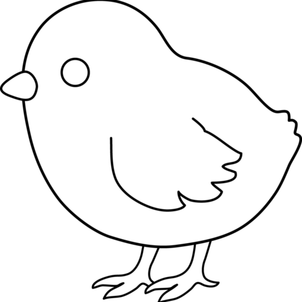 Clipart Chicken Baby Chick - Baby Chick Clip Art Black And White Free (1024x1024), Png Download