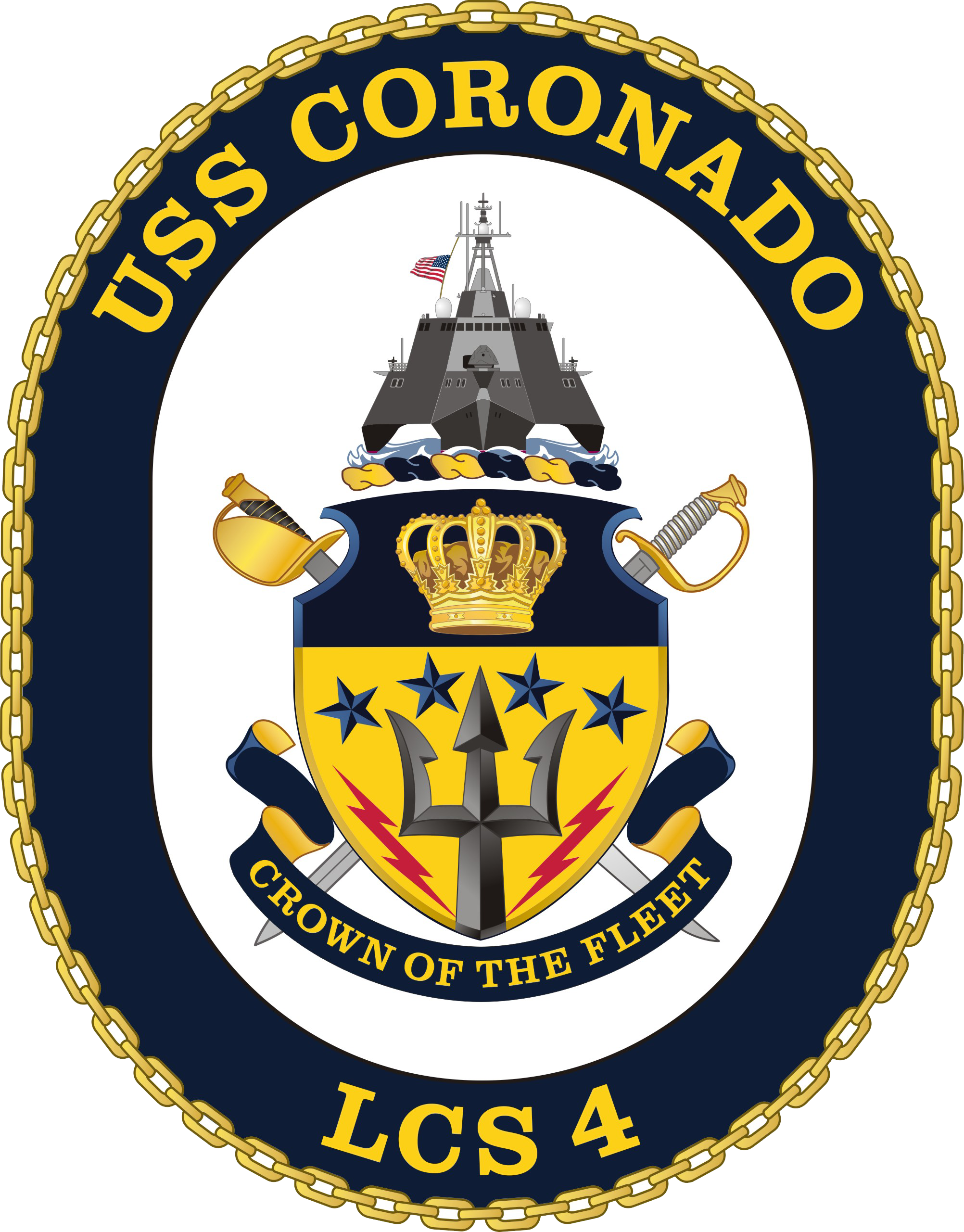 United States Navy - Uss Coronado Lcs 4 Logo (2004x2561), Png Download