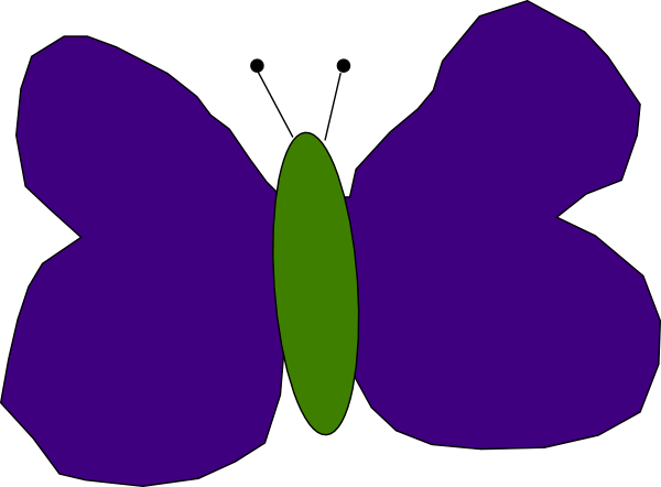 How To Set Use Purple And Green Butterfly Clipart (600x442), Png Download