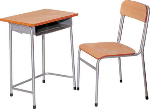 Single Seater Desk - School Desk And Chair (500x365), Png Download