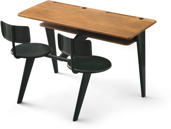 School Desk By Jean Prouve - School Desk Desk Png (600x447), Png Download