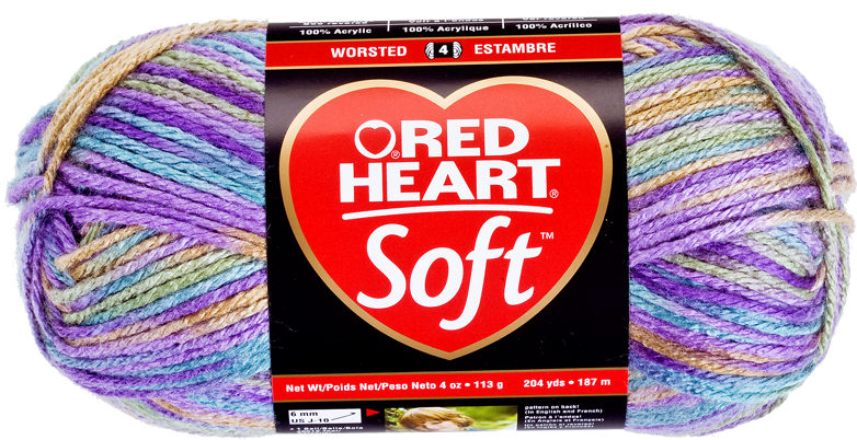 Watercolors Soft Yarn Yarn - Red Heart Soft Yarn, Multi (826x482), Png Download