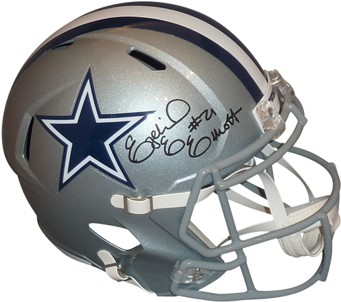 Ezekiel Elliott Autographed Dallas Cowboys Deluxe Full-size - Dak Prescott Autographed Helmet - Full Size Speed Jsa (500x500), Png Download