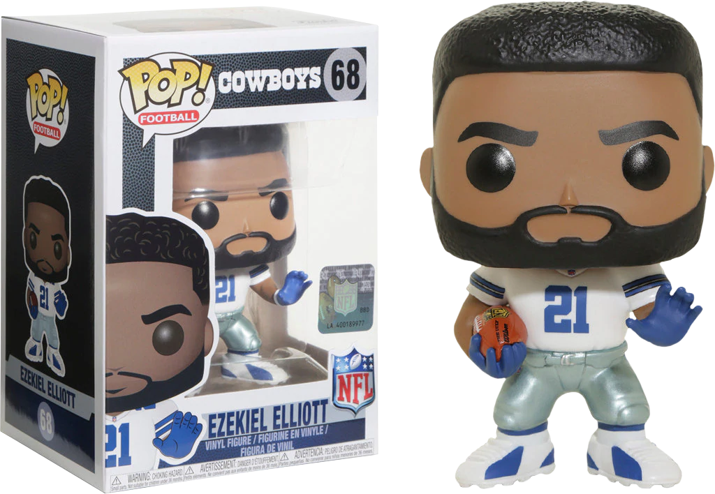 Ezekiel Elliott Dallas Cowboys Away Jersey Funko Pop - Ezekiel Elliott (nfl Cowboys Home) Funko Pop! Vinyl (1024x708), Png Download