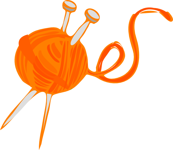 Orange Yarn Clip Art - Heart Knitting Throw Blanket (600x520), Png Download