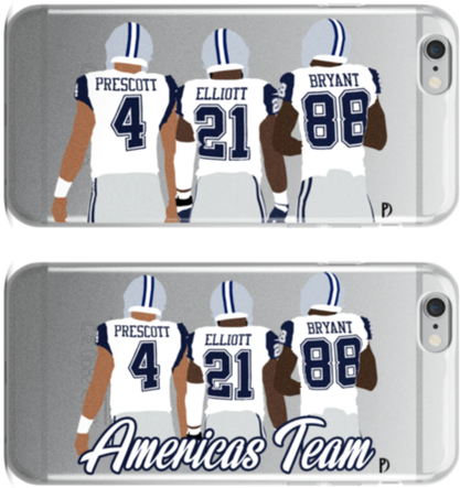 Cowboys Qb Dak Prescott, Rb Ezekiel Elliott, Wr Dez - Iphone 7 Clear Case Ultra Thin Tpu Cover Protective (498x498), Png Download