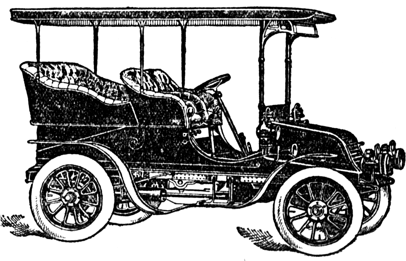 Classic Car Clipart - Old Cars Black And White (1356x853), Png Download