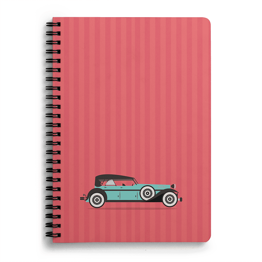 Dailyobjects Vintage Car Pink Striped A5 Spiral Notebook - Art Print: Pro's Vintage Classic Car, 30x30cm. (900x900), Png Download