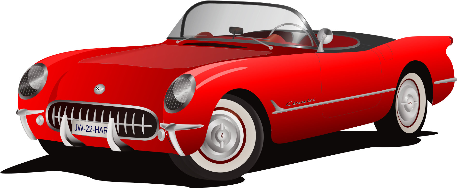 Brown Classic Car Clip Art - Convertible Car Png Transparent (2000x891), Png Download