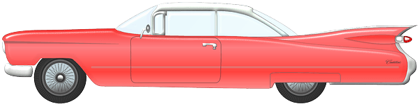 Classic - 1950s Car Clip Art (640x206), Png Download