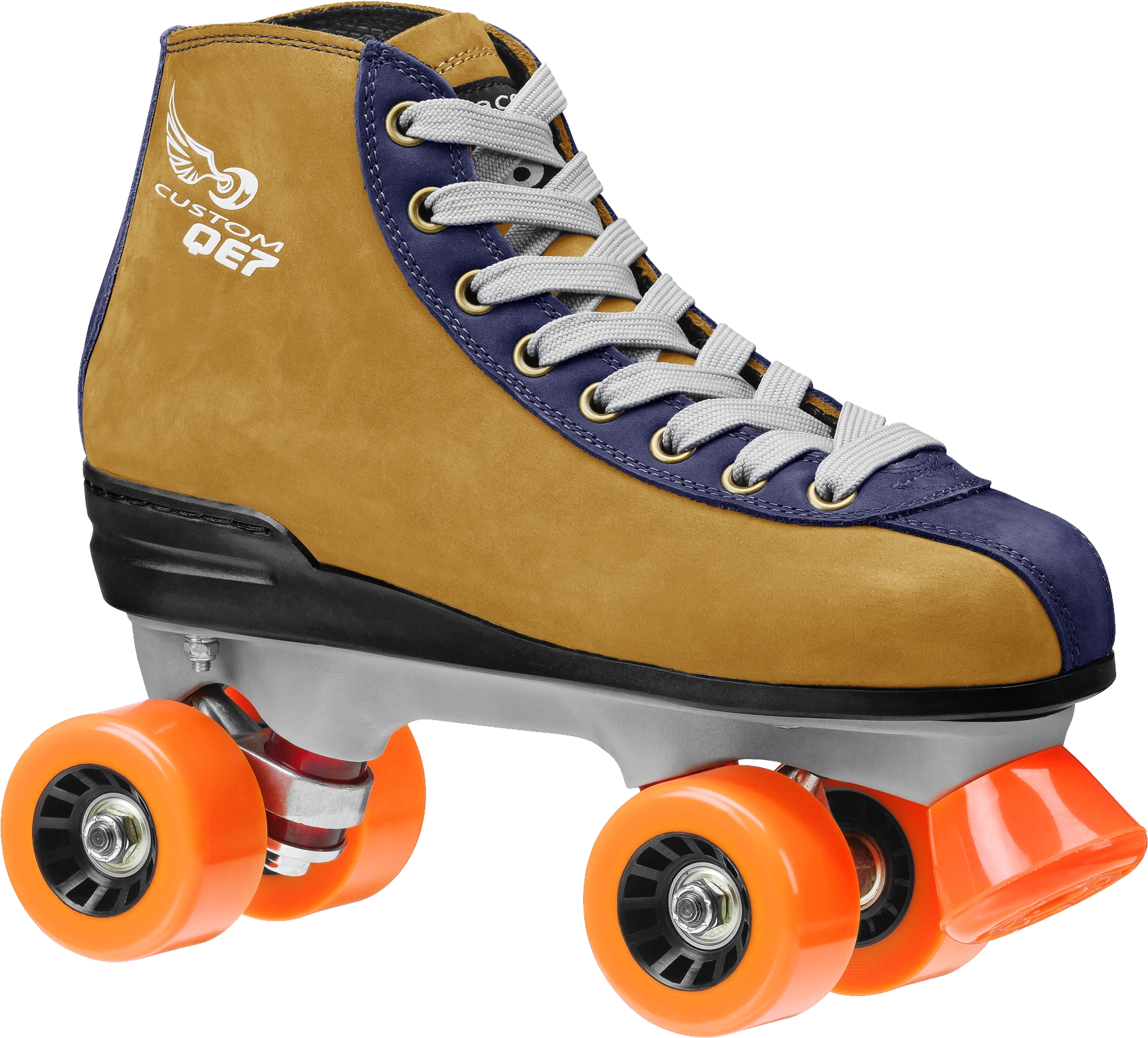 Womens Adult Beige Leather Outdoor Roller Skates (1727x1561), Png Download