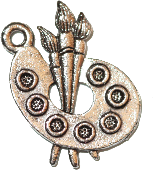 Artist Palette - Silver - Silver (700x817), Png Download