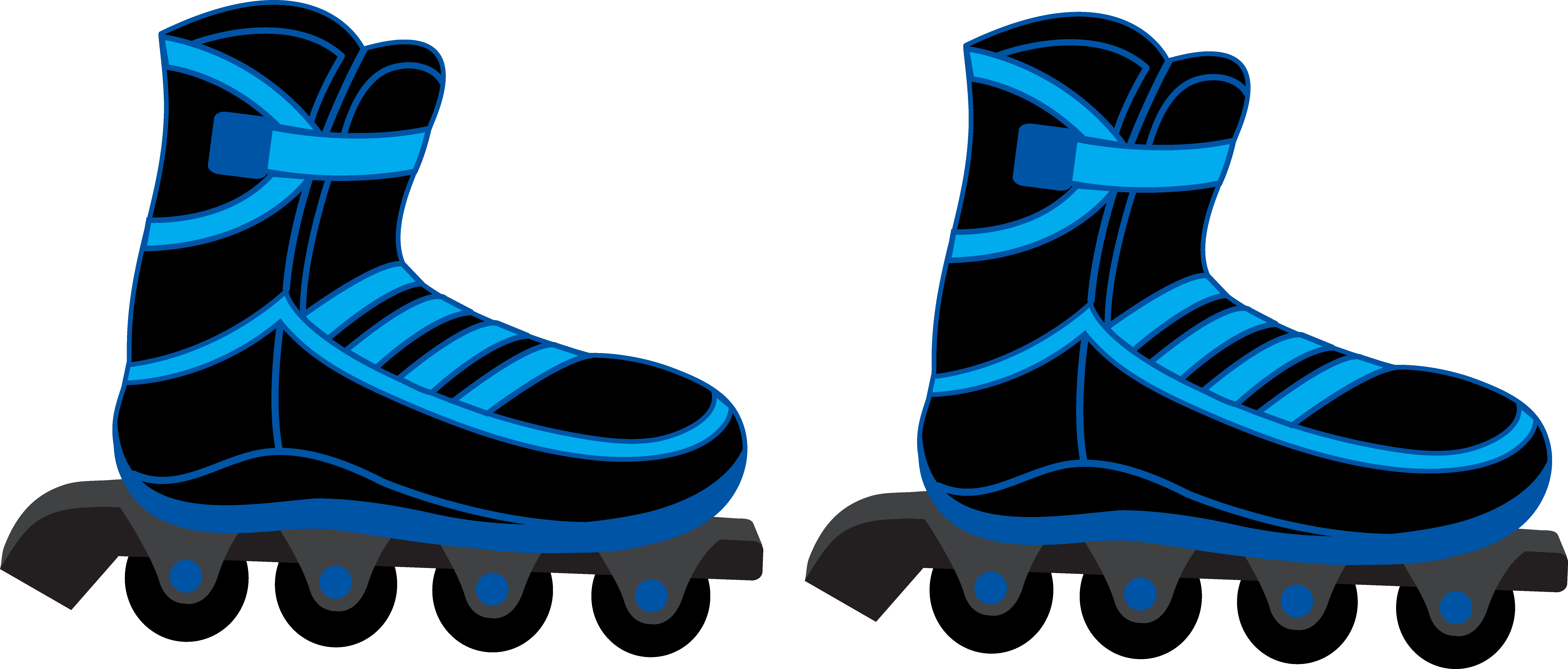 Roller Skates Png - Roller Blades Clipart (8272x3530), Png Download
