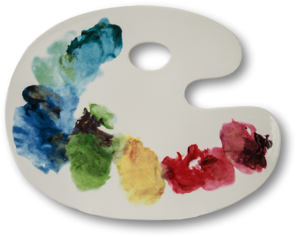 Artist Palette Serving Platter - Artist Palette Coaster (580x488), Png Download