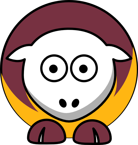 Sheep 3 Toned Washington Redskins Colors Svg Clip Arts (570x598), Png Download