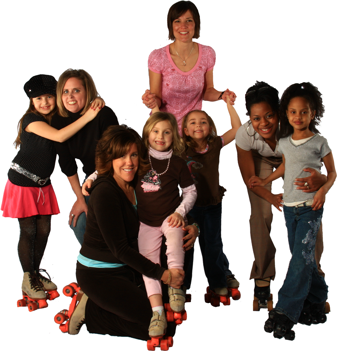 Family Skates - People Roller Skating Png (1200x1200), Png Download