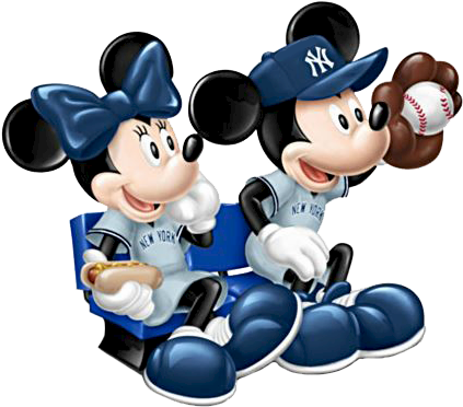 Mickey & Minnie New York Yankees Clipart - Logos And Uniforms Of The New York Yankees (432x383), Png Download