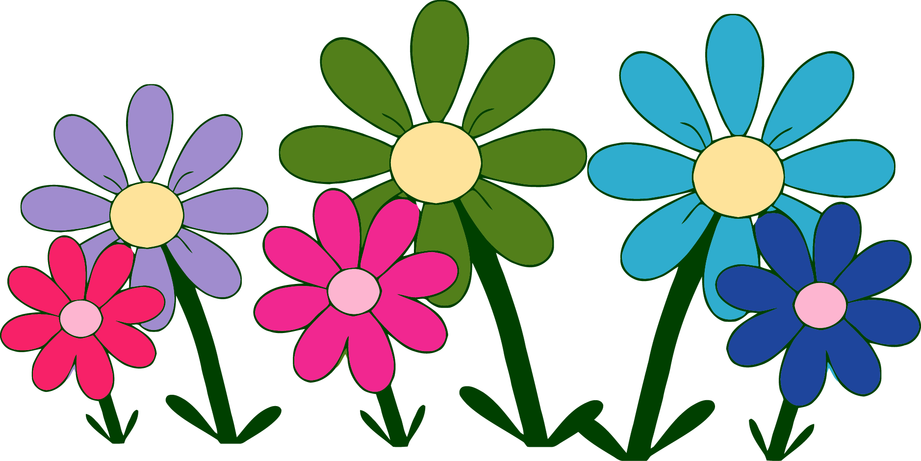 Camomile Flower Png Clipart - Cute Flowers Clipart Png (1878x940), Png Download