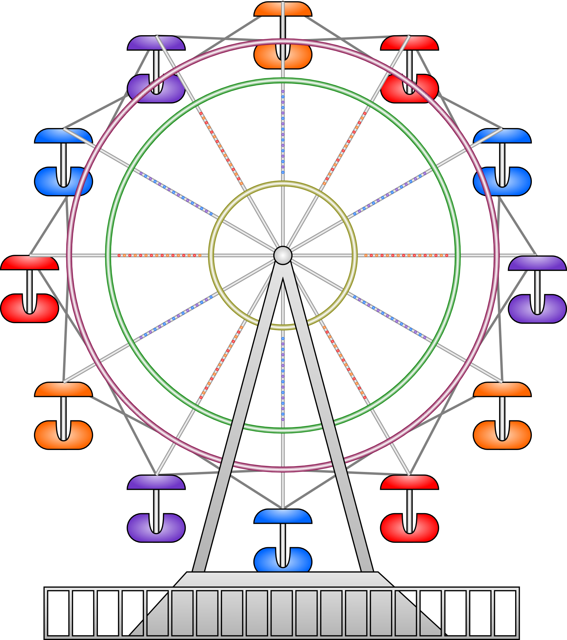Clip Art Black And White Stock Kid Clipartix - Cartoon Ferris Wheel Clipart (1969x2220), Png Download