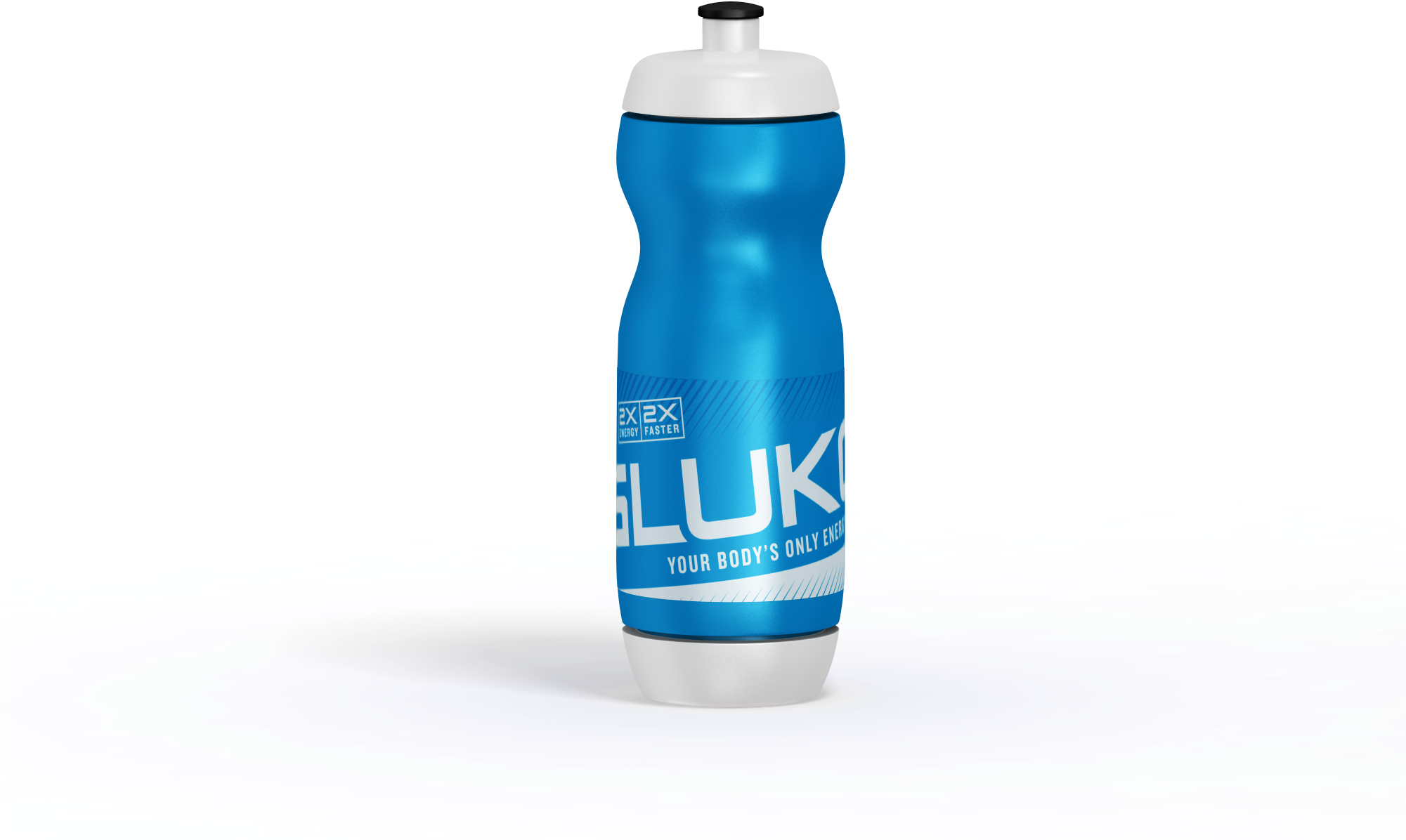 Gear - Glukos Water Bottle With 3 Powder Sticks (2000x1282), Png Download