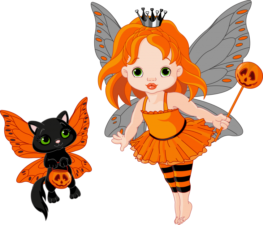 Free Png Transparent Halloween Fairy And Cat 0 S Png - Fairy Vector Free Download (850x727), Png Download