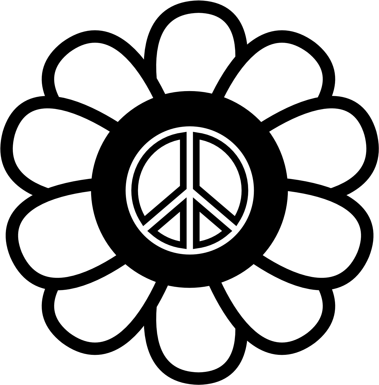 Related Coloring Pages - Flowers Coloring Page Easy (1331x1331), Png Download